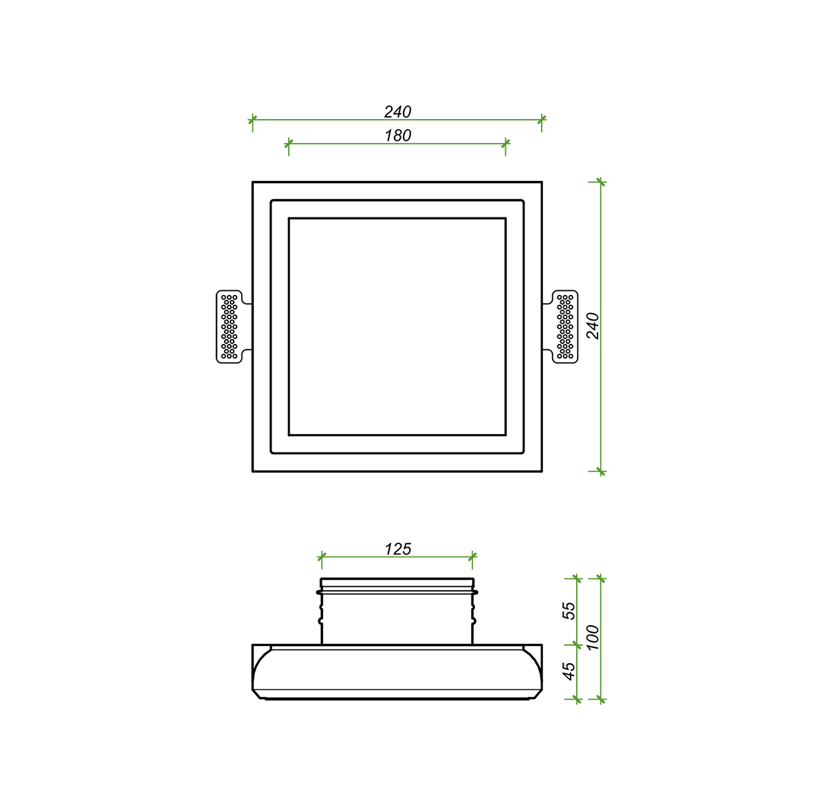 Диффузор под покраску скрытого монтажа SECRET SOFT FRAME D125мм